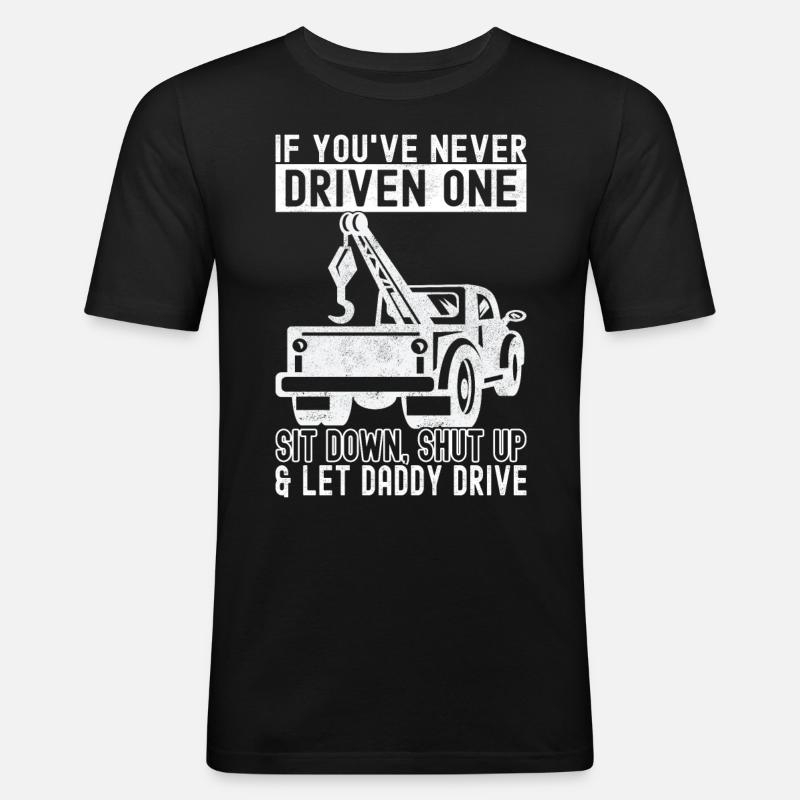 Abschleppwagen Abschleppdienst - Männer Slim Fit T-Shirt - Schwarz