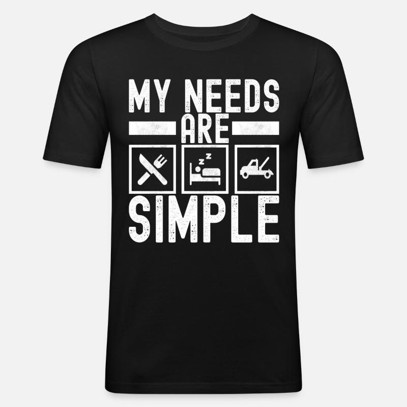 Abschleppwagen Abschleppdienst - Männer Slim Fit T-Shirt - Schwarz