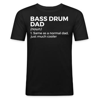Musicien de grosse caisse - T-shirt près du corps Homme - noir - Devant - Nik (191cm)