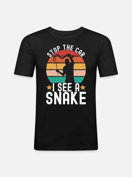 Herpetology snake catcher - Men's Slim Fit T-Shirt - black