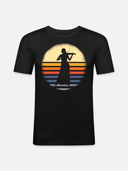 Violine Geige Musiker - Männer Slim Fit T-Shirt - Schwarz