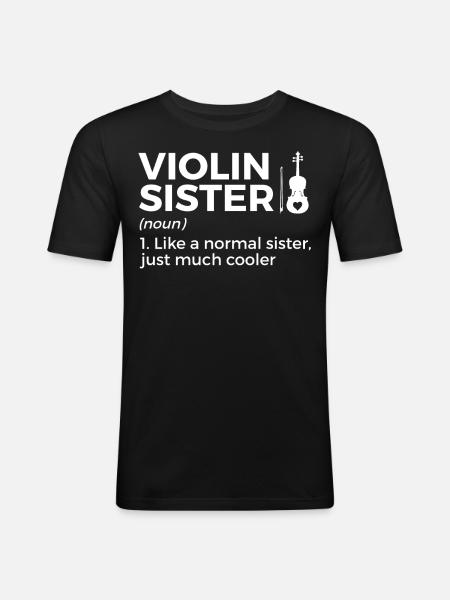 Violon Musicien - T-shirt près du corps Homme - noir