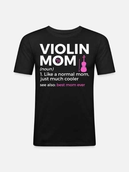 Violon Musicien - T-shirt près du corps Homme - noir