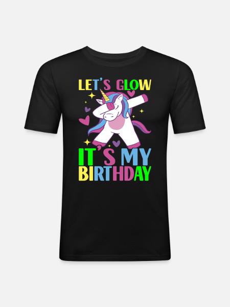 Licorne d’anniversaire - T-shirt près du corps Homme - noir