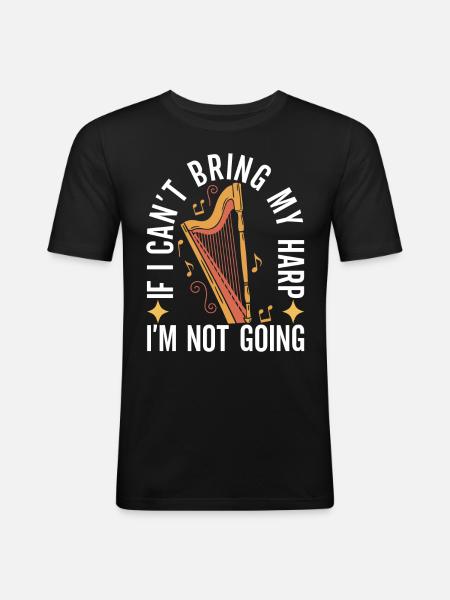 Harp harp player - Men's Slim Fit T-Shirt - black