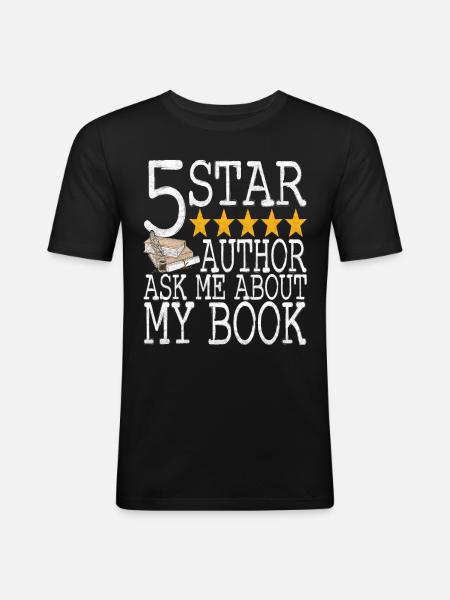 Author Schreiber - Men's Slim Fit T-Shirt - black