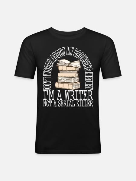 Author Schreiber - Men's Slim Fit T-Shirt - black