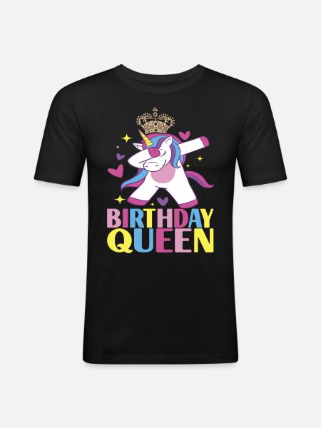 Unicorn Birthday - Men's Slim Fit T-Shirt - black