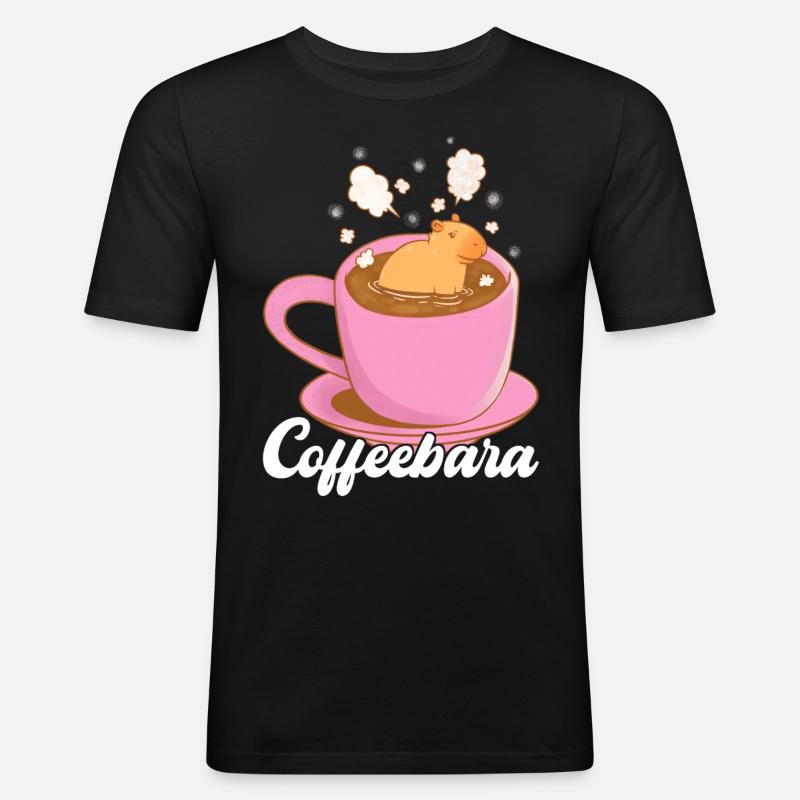 Capybara - Männer Slim Fit T-Shirt - Schwarz