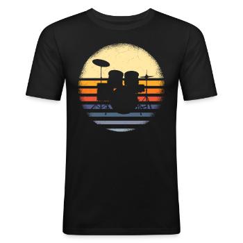 Drums Musician - Men's Slim Fit T-Shirt - black - Front - Nik (191cm)