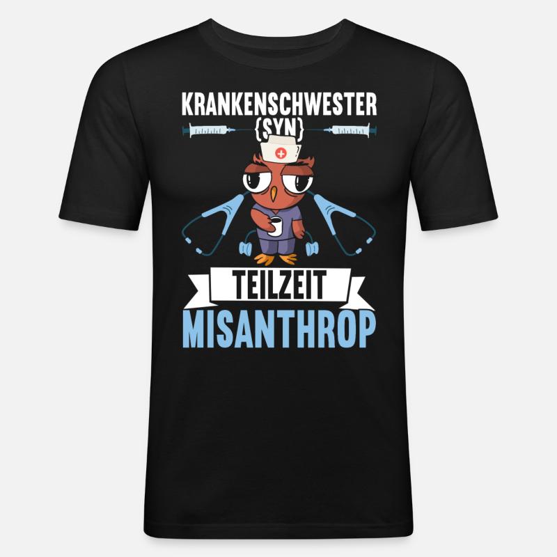 Krankenschwester Krankenpflege - Männer Slim Fit T-Shirt - Schwarz