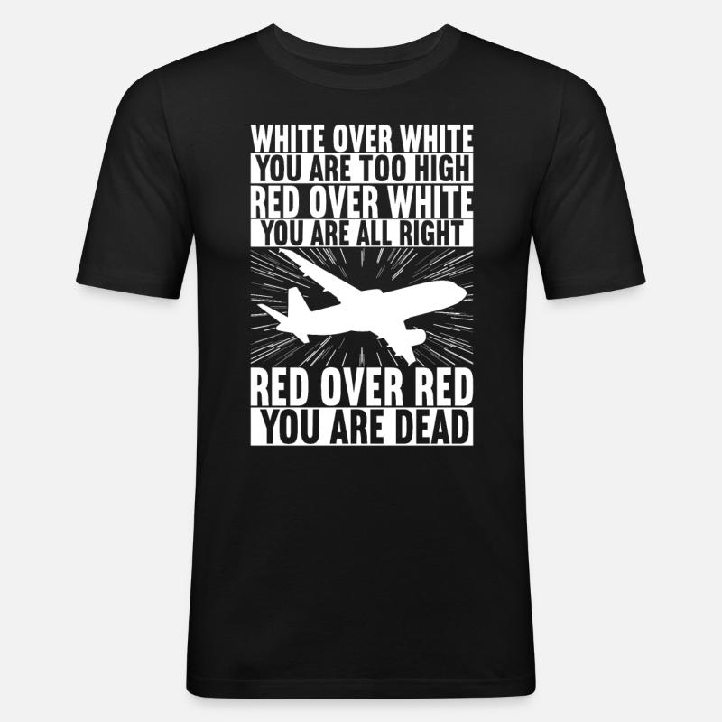 Pilot Flugzeug - Männer Slim Fit T-Shirt - Schwarz