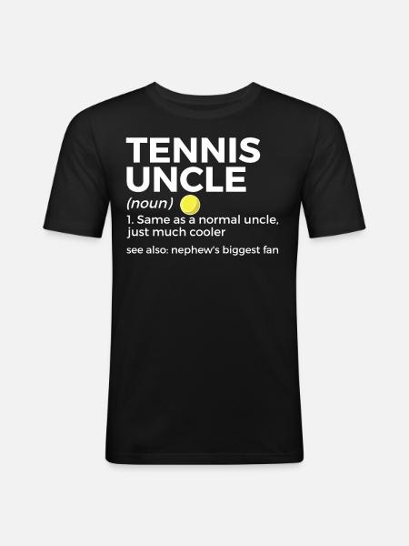 Tennis Geschenk - Männer Slim Fit T-Shirt - Schwarz