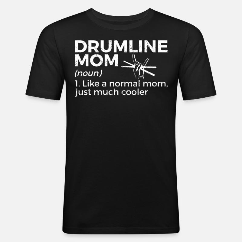 Drumline Trommeln Geschenk - Männer Slim Fit T-Shirt - Schwarz