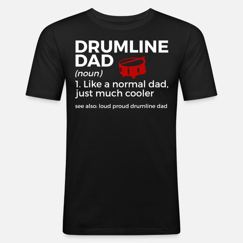 Drumline Trommeln Geschenk - Männer Slim Fit T-Shirt - Schwarz