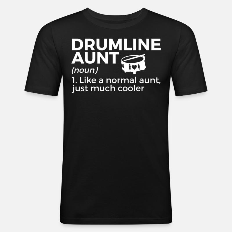 Drumline Trommeln Geschenk - Männer Slim Fit T-Shirt - Schwarz