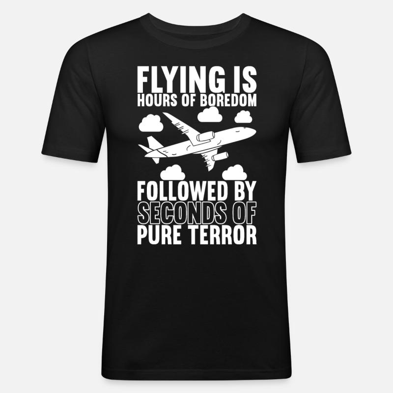 Pilot Flugzeug - Männer Slim Fit T-Shirt - Schwarz