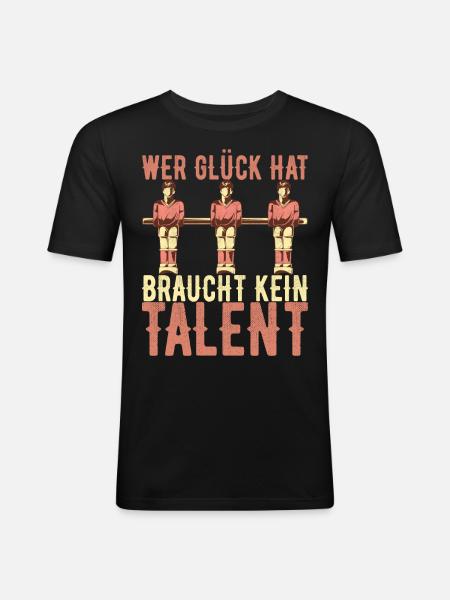 Tischfussball Tischkicker - Männer Slim Fit T-Shirt - Schwarz