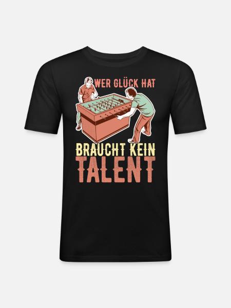 Tischfussball Tischkicker - Männer Slim Fit T-Shirt - Schwarz
