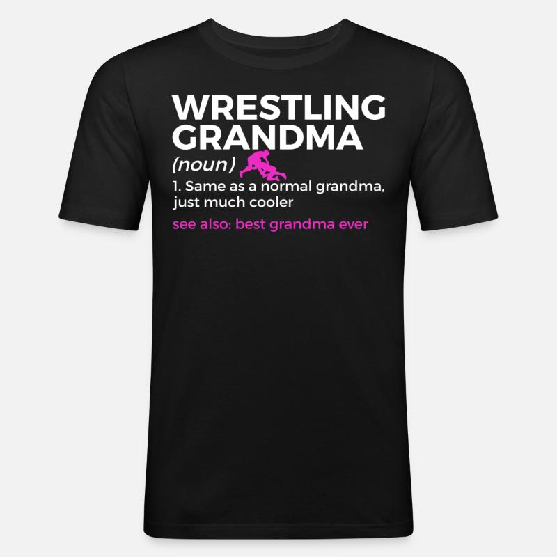 Wrestling - Männer Slim Fit T-Shirt - Schwarz