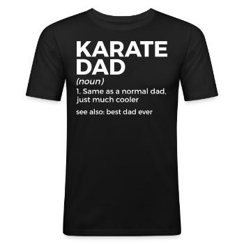 Karate - Männer Slim Fit T-Shirt - Schwarz - Vorne - Nik (191cm)