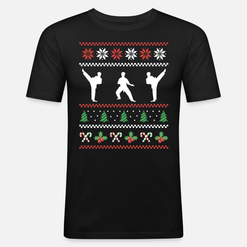 Karate - Männer Slim Fit T-Shirt - Schwarz