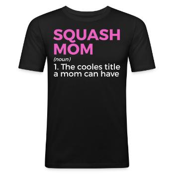 Joueur de squash - T-shirt près du corps Homme - noir - Devant - Nik (191cm)