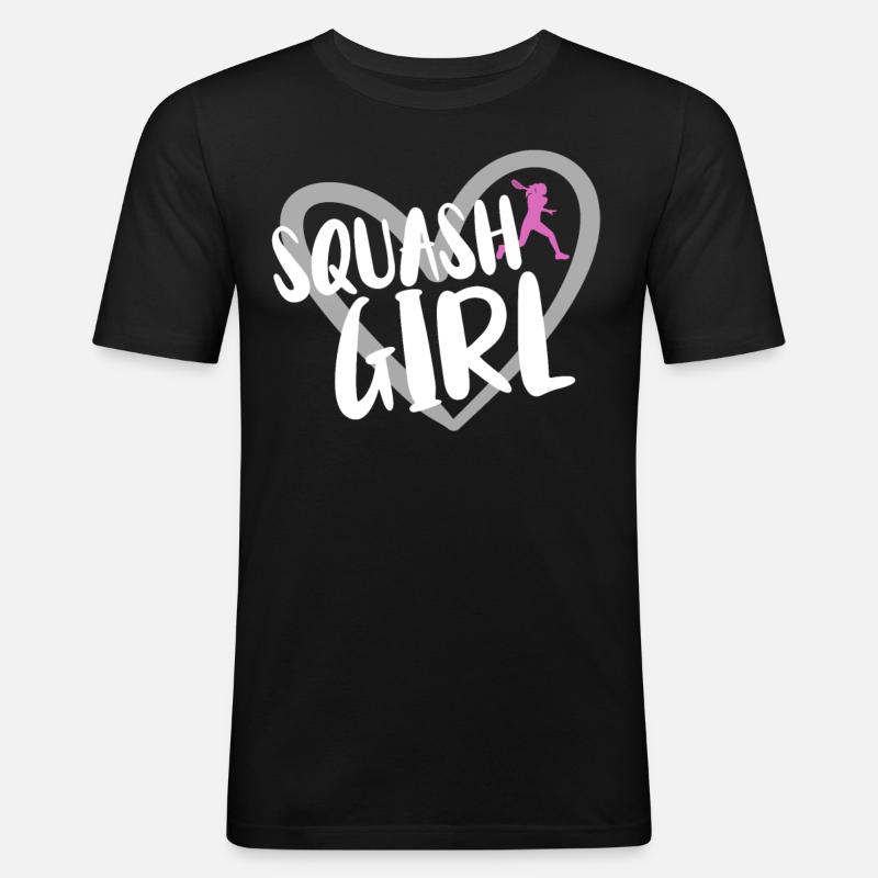 Squash Spieler - Männer Slim Fit T-Shirt - Schwarz