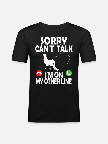 Funny Fishing Design Fisherman - Men's Slim Fit T-Shirt - black