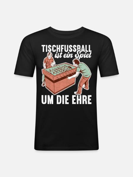 Tischfussball Tischkicker - Männer Slim Fit T-Shirt - Schwarz