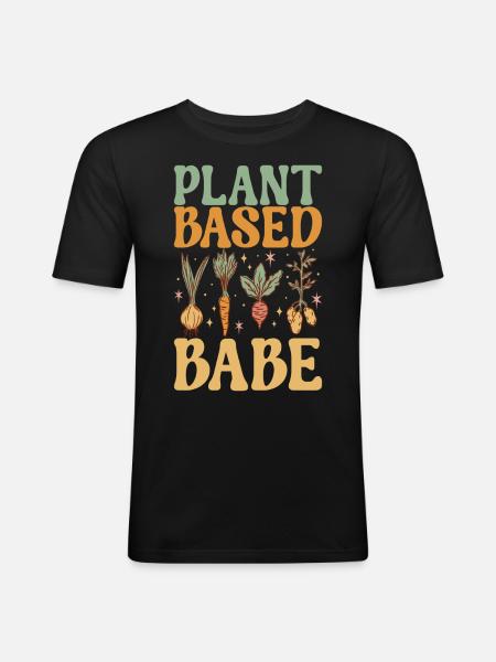 Vegan Vegetarian - Men's Slim Fit T-Shirt - black