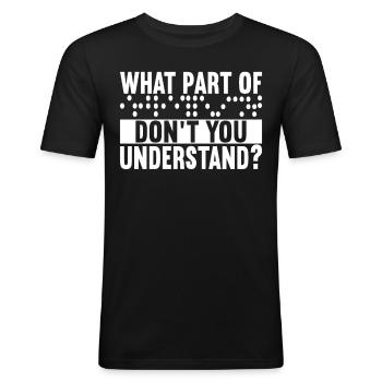 Déficience visuelle aveugle - T-shirt près du corps Homme - noir - Devant - Nik (191cm)