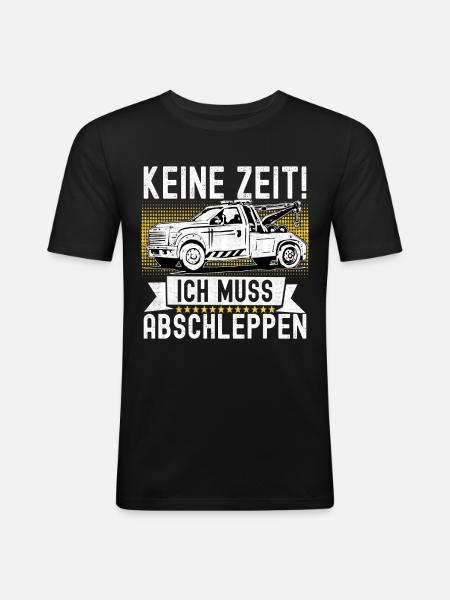 Abschleppwagen Abschleppdienst - Männer Slim Fit T-Shirt - Schwarz