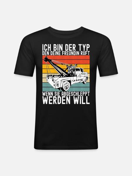 Abschleppwagen Abschleppdienst - Männer Slim Fit T-Shirt - Schwarz