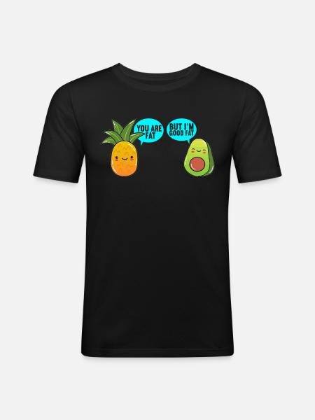 Kawaii Avocado - Men's Slim Fit T-Shirt - black