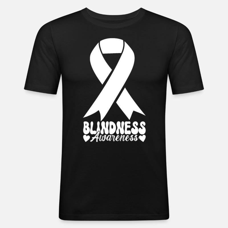Blind Sehbehinderung - Männer Slim Fit T-Shirt - Schwarz