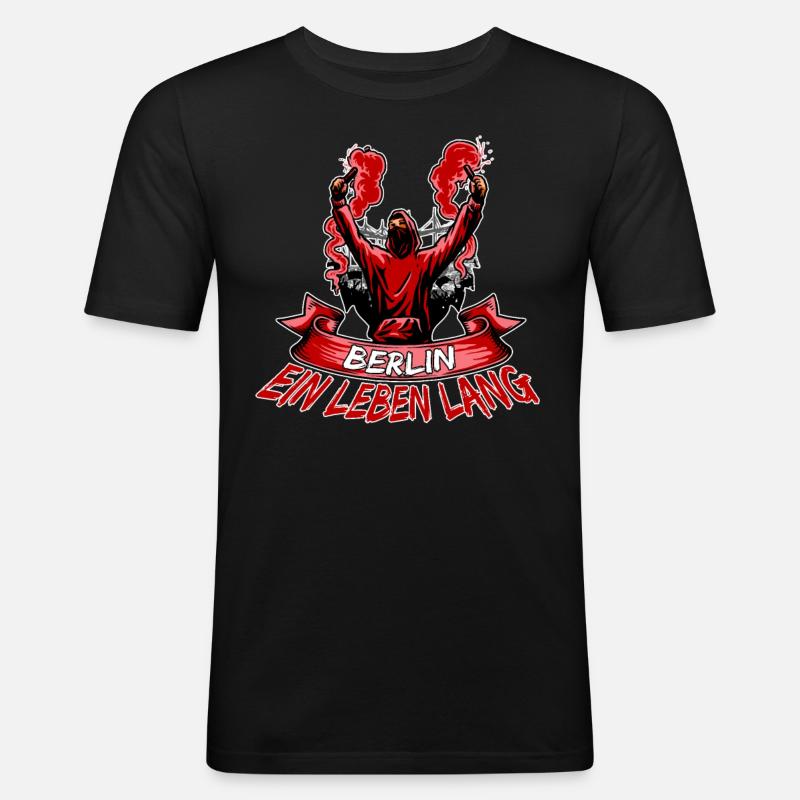 Berlin ein Leben lang - Männer Slim Fit T-Shirt - Schwarz