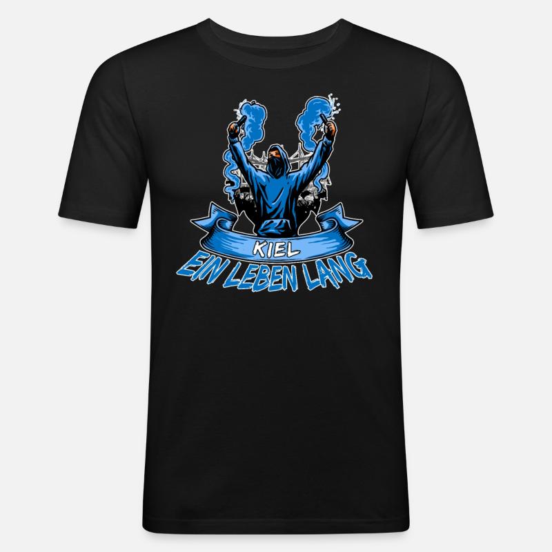 Kiel ein Leben lang - Männer Slim Fit T-Shirt - Schwarz