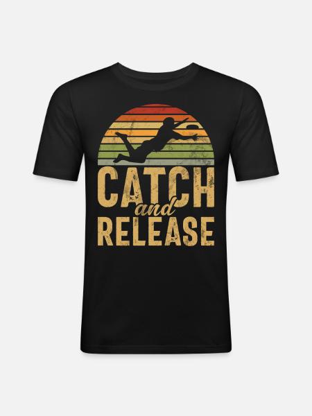 Funny Disc Golf & Ultimate Frisbee Player - Men's Slim Fit T-Shirt - black