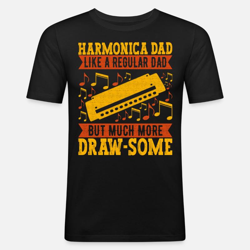 Harmonica Harmonica - T-shirt près du corps Homme - noir
