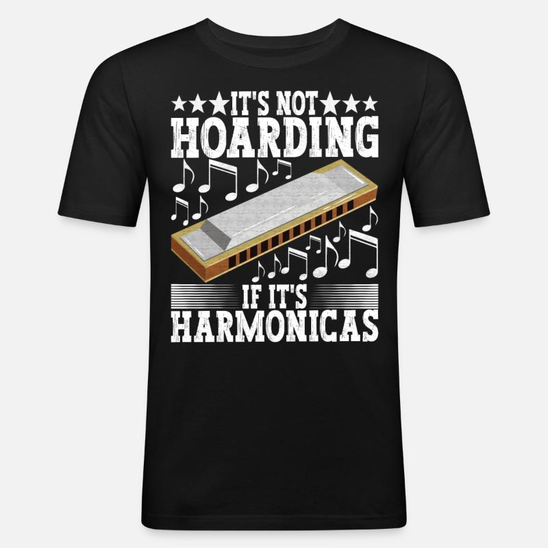 Harmonica Harmonica - T-shirt près du corps Homme - noir