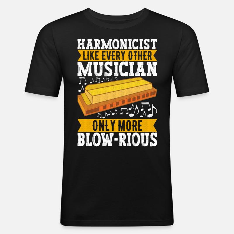 Harmonica Harmonica - Men's Slim Fit T-Shirt - black