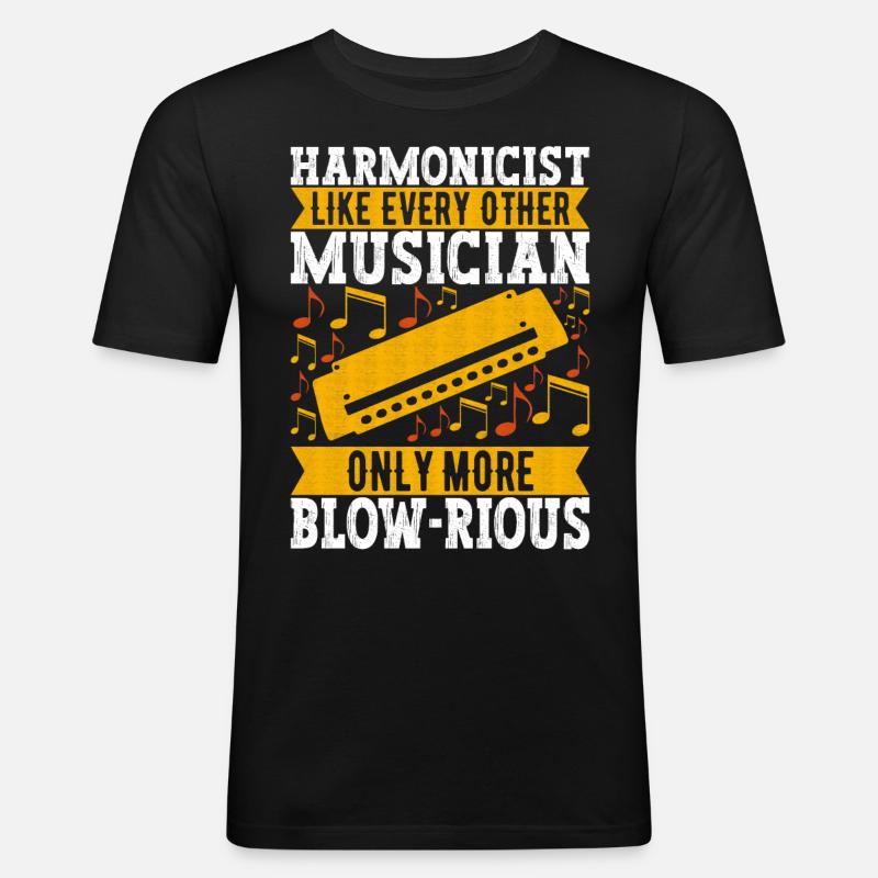 Harmonica Harmonica - T-shirt près du corps Homme - noir