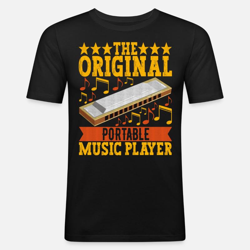 Harmonica Harmonica - T-shirt près du corps Homme - noir