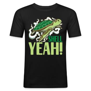 Turtle Turtle Aquatic turtle - Men's Slim Fit T-Shirt - black - Front - Nik (191cm)