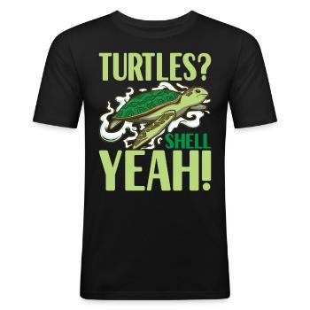 Turtle Turtle Aquatic turtle - Men's Slim Fit T-Shirt - black - Front - Nik (191cm)