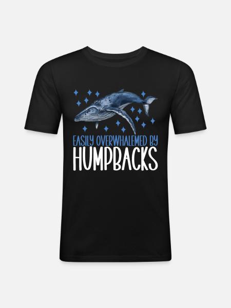 Whale Watchers - Men's Slim Fit T-Shirt - black