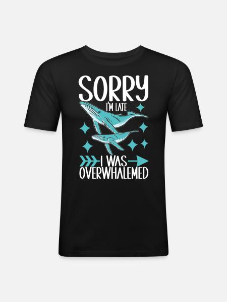 Whale Watchers - Men's Slim Fit T-Shirt - black
