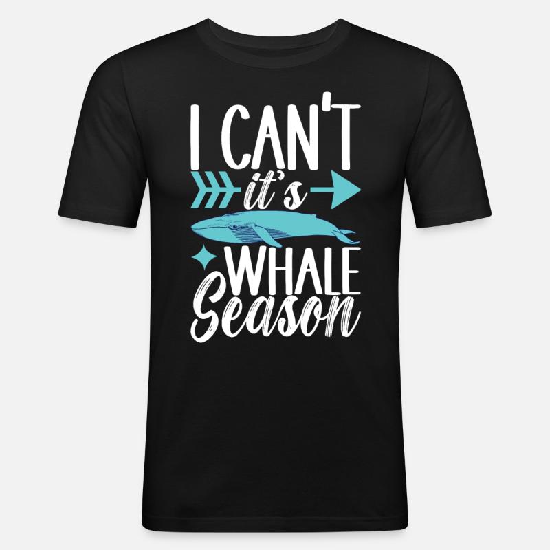 Wale Walbeobachter - Männer Slim Fit T-Shirt - Schwarz