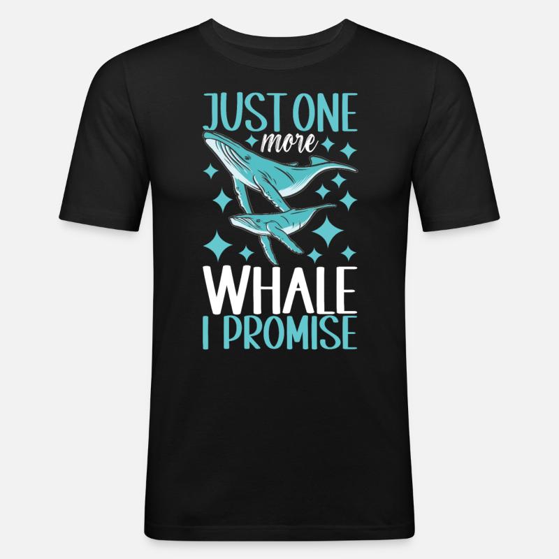 Wale Walbeobachter - Männer Slim Fit T-Shirt - Schwarz